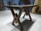 Custom Order Natural Walnut Green Epoxy Dining Table | Tables by LuxuryEpoxyFurniture. Item made of wood & synthetic