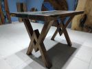 Custom Order Natural Walnut Green Epoxy Dining Table | Tables by LuxuryEpoxyFurniture. Item made of wood & synthetic