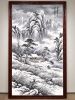 Large Winter Snow Landscape Shanshui Art on Silk/Xuan | Oil And Acrylic Painting in Paintings by Dynasty Artisan. Item made of wood & fabric compatible with contemporary and eclectic & maximalism style