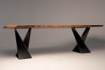 European Walnut With Internal Live Edge | Dining Table in Tables by L'atelier Mata. Item made of walnut & steel