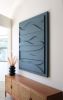 Blue Dimensional Concrete Artwork | Wall Sculpture in Wall Hangings by Blank Space Studios. Item composed of oak wood & stone compatible with coastal and art deco style