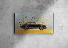 Retro Porsche 911. Mid Century Style Painting on the Plywood | Mixed Media by ArtForLoft. Item made of wood compatible with mid century modern and urban style