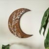 Crescent moon wall wood wall hanging | Wall Sculpture in Wall Hangings by Studio Wildflower. Item composed of wood in boho or country & farmhouse style