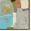 Contemporary Abstract "Blue Stream" Framed Paper Collage | Paintings by Suzanne Nicoll Studio. Item made of oak wood compatible with boho and minimalism style