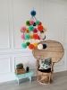 Kinetic Paper Chandelier / Mobile "JOY" | Sculptures by Paula Hartmann. Item composed of paper and synthetic in eclectic & maximalism style