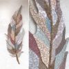 Mosaic feather wall decoration | Art & Wall Decor by Julia Gorbunova. Item made of stone & glass