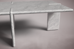 Luna Rectangular Carrara Marble Coffee Table | Tables by HamamDecor LLC. Item made of marble compatible with art deco and modern style