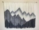 ALPS Gray Mountain Landscape Dyed Wall Tapestry | Macrame Wall Hanging in Wall Hangings by Wallflowers Hanging Art. Item made of oak wood with wool works with boho & country & farmhouse style