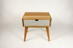 Abymini | Nightstand in Storage by Curly Woods. Item composed of oak wood and concrete in mid century modern style