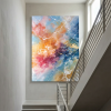 Celestial Fireworks - Colorful Abstract Canvas Artwork | Prints in Paintings by Alpenglow Workshop. Item composed of canvas in contemporary or modern style