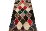 Vintage Moroccan Runner Rug with Multicolor Diamond Patterns | Area Rug in Rugs by Rug and Kilim