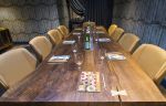 Live-Edge Two Slab English Walnut Meeting Table | Conference Table in Tables by Handmade in Brighton | Hotel Indigo London - Kensington in London. Item composed of walnut & steel