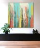Tip Top Drips Orange and Blue  XL | Oil And Acrylic Painting in Paintings by Ronald Hunter. Item made of canvas