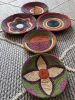 African wall plate decoration | Decorative Plate in Decorative Objects by Sarmal Design. Item made of bamboo with cotton works with boho & mid century modern style