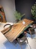 Dining room table, Kitchen table, Green epoxy, Walnut wood, | Dining Table in Tables by Brave Wood. Item works with modern & rustic style