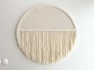 Round macrame - Blanc Circle | Tapestry in Wall Hangings by Kat | Home Studio. Item made of wool with fiber works with boho & minimalism style