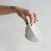 Medium Treasure Bowl in Textured White Concrete with Steel F | Decorative Bowl in Decorative Objects by Carolyn Powers Designs. Item made of concrete works with minimalism & contemporary style