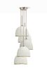 MushLume Stagger Chandelier - 5 Shades | Chandeliers by MushLume Lighting. Item composed of cement