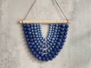 Ombre Blue Wood Bead Wall Hanging | Macrame Wall Hanging in Wall Hangings by SoulShine Lighting Company. Item works with boho & minimalism style