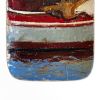 "Le Port De Marseille" Unique Painted Plates Installation | Wall Sculpture in Wall Hangings by Studio DeSimoneWayland. Item composed of canvas and ceramic in boho or contemporary style