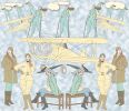 Art Deco Pilots, DECP 01 (Blue )  DECP02 ( Black ) | Wallpaper in Wall Treatments by ART DECOR DESIGNS. Item made of paper