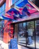 The Nail Hall Colored Vinyl Awning | Glasswork in Wall Treatments by Nicole Mueller | The Nail Hall in San Francisco. Item made of synthetic