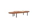 Coral - Adjustable Stone & Mahogany Coffee Table | Tables by HERBEH WOOD. Item composed of wood and brass in minimalism or contemporary style