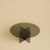 Round Coffee Table in Smoked Glass - AKA Series by Lebanto | Tables by Lebanto. Item made of glass works with minimalism & contemporary style