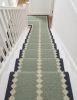 Handwoven Woolen Green Runner Rug | Rugs by Evergreen Carpets. Item made of wool compatible with boho and minimalism style