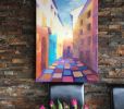 Stroll through the colorful streets | Oil And Acrylic Painting in Paintings by OXYPOINT. Item made of wood with canvas works with contemporary & modern style