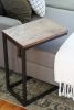 Solid Ash Wood & Black Metal C Table with Black Stain | Side Table in Tables by Hazel Oak Farms. Item composed of wood and steel