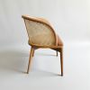 Vera Woven Rattan Back Dining Chair | Chairs by Kleinhaus Furniture. Item made of wood with fabric works with boho & mid century modern style