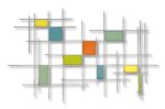 "Gridded MM" Glass and Metal Wall Art Sculpture | Wall Sculpture in Wall Hangings by Karo Studios. Item made of metal & glass