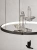 Flight Shadows - pendant circular by Svitanok | Pendants by SVITANOK by Artem Zakharchenko | Lwów Croissants in Kraków. Item made of fabric with steel works with boho & minimalism style