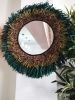 Raffia Mirror, Decorative Raffia Mirror, Boho Mirror | Decorative Objects by Magdyss Home Decor. Item composed of birch wood & glass compatible with boho and contemporary style