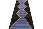 Vintage Moroccan Runner Rug in Brown with Lozenges | Area Rug in Rugs by Rug and Kilim