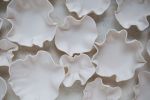 Porcelain Wall Sculpture, 47 Pieces, White | Wall Hangings by SevaCeramics. Item made of ceramic works with contemporary & japandi style