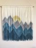 SUNSET TEAL Fiber Art Wall Hanging | Macrame Wall Hanging in Wall Hangings by Wallflowers Hanging Art. Item composed of oak wood & wool compatible with boho and country & farmhouse style