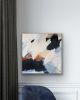 Square Abstract painting in Navy and Terracotta (20"X20") | Oil And Acrylic Painting in Paintings by Arohika Verma. Item composed of canvas & synthetic compatible with boho and mid century modern style