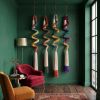 Custom Thread Wrapped Wall Sculpture | Sculptures by Sarmal Design. Item made of wool with metal works with minimalism & contemporary style
