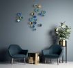 "Lotus" Aqua, Dark Aqua, Ivory and Gold | Sculptures by Debra Steidel. Item made of ceramic works with contemporary & coastal style