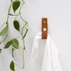 Small Leather Snap Wall Strap [Flag End] | Hook in Hardware by Keyaiira | leather + fiber | Artist Studio in Santa Rosa. Item composed of fabric & leather