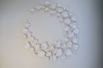 Porcelain Wall Sculpture, 47 Pieces, White | Wall Hangings by SevaCeramics. Item made of ceramic works with contemporary & japandi style