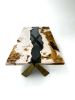 Glass River Dining Room Table - Custom Natural Wood Table | Dining Table in Tables by Tinella Collection. Item made of wood with glass works with contemporary & art deco style