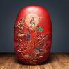 Vintage Cinnabar Ink Micro Sculpture IV: 1988 Salvation | Sculptures by Dynasty Artisan. Item works with japandi & eclectic & maximalism style