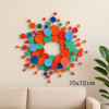 Colorful Garden Wall Art – Outdoor Metal Wall Sculpture | Wall Hangings by Sarmal Design. Item made of metal compatible with mid century modern and contemporary style