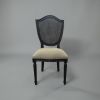 Retro Carved-Leg Cane Back Dining Chair | Chairs by Kleinhaus Furniture. Item composed of wood & fabric compatible with country & farmhouse and eclectic & maximalism style