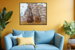 Collin's Guitars - Vibrant Giclée Print | Prints in Paintings by Michelle Keib Art. Item made of paper