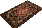 Vintage Bessarabian Kilim rug in Red, Brown, Green Floral | Area Rug in Rugs by Rug and Kilim