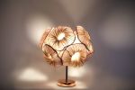 Modern Fabric Table Handpainted Lamp Anemone by Studio Mirei | Table Lamp in Lamps by Costantini Design. Item made of fabric & copper
